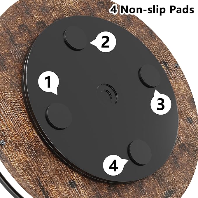 Lazy Susan Organizer：12 Inch 360 Degree Rotating Spice Rack for Kitchen Countertop Round Lazy Susan Wood Turntable Holder for Cabinet Table– Black