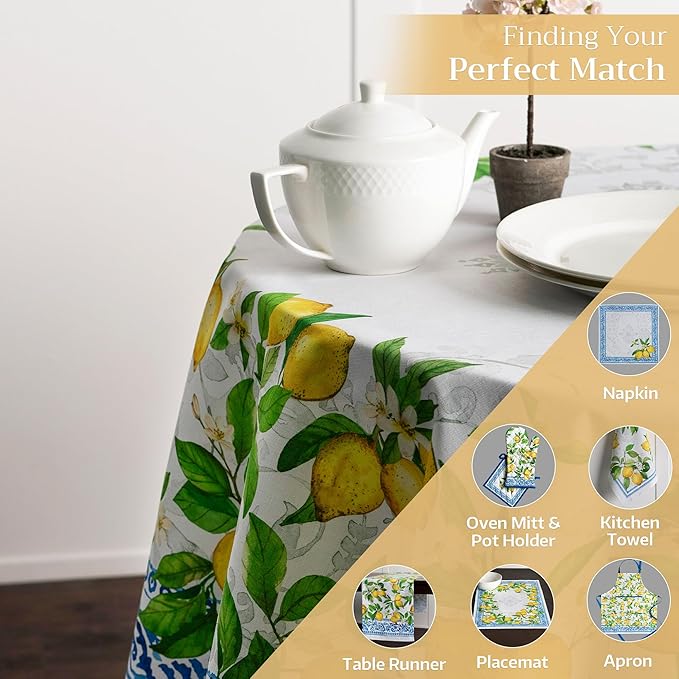 Maison d' Hermine Table Cloth Round Table 100% Cotton 63 Round Inches Tablecloth Reusable Decorative for Dining Room Farmhouse Home Valentines Day Decorations Spring Summer - Cedrat