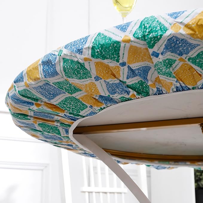Walrus Round Vinyl Fitted Tablecloth with Flannel Backing Elastic Edge Design Table Cover Waterproof Oil-Proof PVC Table Cloth Stain-Resistant Best for 57"-66" Round