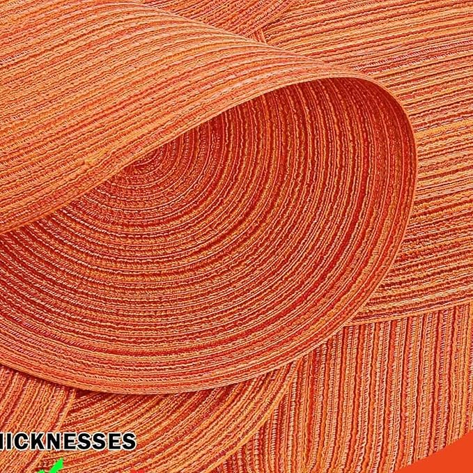 Noctiflorous Oval Braided Placemats Set of 4 Woven 12x18 Inch Non Slip Washable Heat Resistant Place Mats Tablemats for Dining Kitchen Party Daily Table Decor Dinner Mats (Fall Orange, 4)