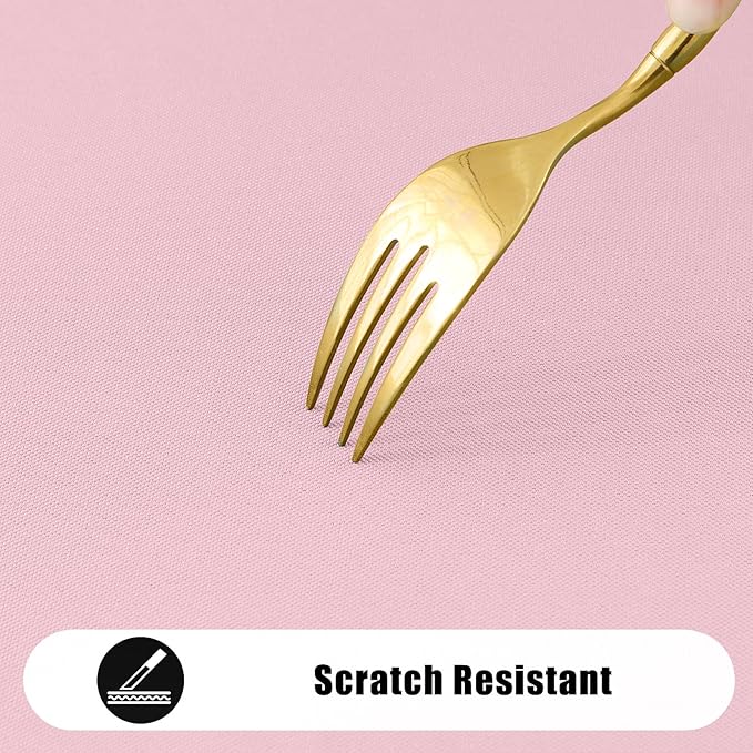 Smiry Rectangle Table Cloth, Waterproof Anti-Scratch Polyester Tablecloth, Decorative Washable Fabric Table Cover for Dining, Buffet, Parties and Outdoor, 52x70, Pink