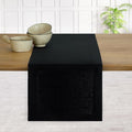 D'Moksha Homes Linen Black Table Runner 84 Inches Long - 100% Pure Linen 14 x 84 Inch Table Runner for Dining, Spring, Easter - Machine Washable