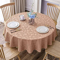 Smiry Round Table Cloth, Waterproof Heavy Duty Vinyl Tablecloths, Wipeable Washable Table Cover for Kitchen and Dining Room (Tan, 70" Round)