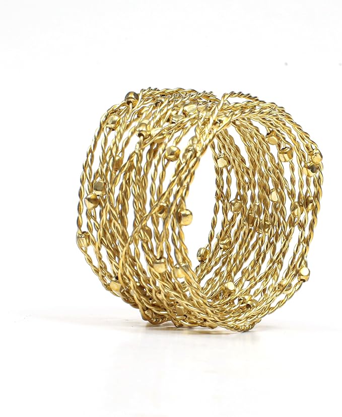 Mesh Napkin Rings Set of 12 - Handmade Napkin Holder for Wedding, Dinner Parties, Easter, Reception, Kitchen, Family Gathering, Everyday Use - Set Your Table with Style - Gold