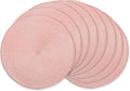 AHHFSMEI Round Braided Placemats 15 Inch Round Table Mats for Dining Tables Natural Woven Heat Resistant Place mats Set of 8 (Pink,8)