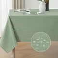 Rectangle Tablecloth Linen Textured Waterproof & Stain Resistant Table Cloth Wrinkle Free Decorative Fabric Farmhouse Table Cover for Dining/Party/Buffet/Wedding, 60 x 84 Inch, Sage Green
