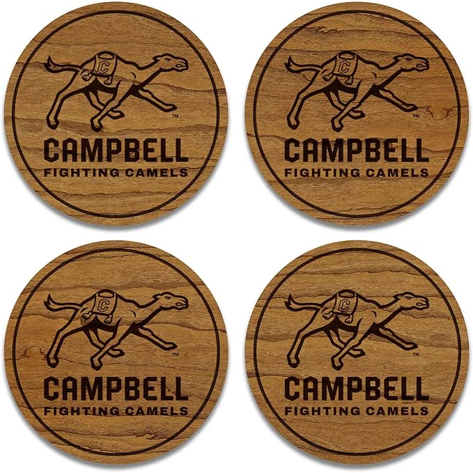 LazerEdge Campbell Camels Wooden Coaster Set - Cherry Wood - Officially Licensed Product - 4-Pack