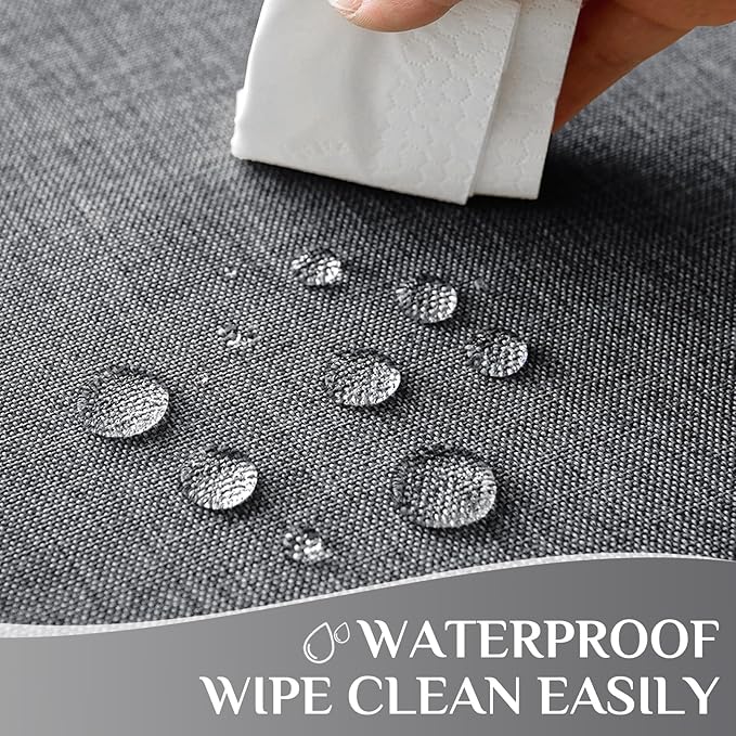 Softalker Large Rectangular Table cloth 120 x 60 inch Grey Linen Textured Tablecloth Outdoor Waterproof, Stain and Wrinkle Resistant, Extra Lang Table Cloths for 6/8 foot Rectangle Tables Decor Garden