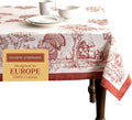 Maison d' Hermine Table Cloth Rectangle Table 100% Cotton 70 x 120 Inches Fall Tablecloth Reusable Everyday Use for Thanksgiving Christmas Decorations Dining Farmhouse Party (Holy Jouy - Red)