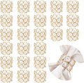 Crystal Metal Napkin Rings Set, Elegant Wedding/Party Table Decor, Shiny Holiday Dinner Accessories Bulk, Bridal Shower Gift, Anniversary, Christmas, Home Decor Essentials (Gold, 24-Pcs)