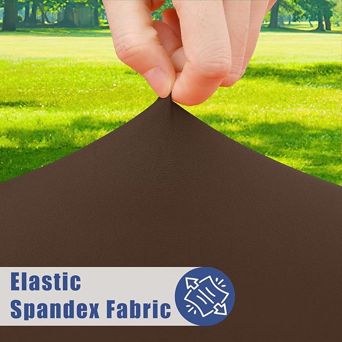 Round Spandex Tablecloth, Elastic Fitted Waterproof Tablecloths for 36"-44" Tables, Stretch Washable Picnic Table Cover for Camping, Dining, Indoor and Outdoor, Coffee