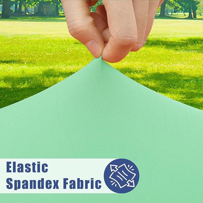 Spandex 6 Foot Rectangle Table Cloth 2 Pack, Elastic Fitted Tablecloths for Picnic, Stretch Washable Patio Table Cover for Outdoor, Camping, Banquet and Parties (Bright Green, 30"x72")