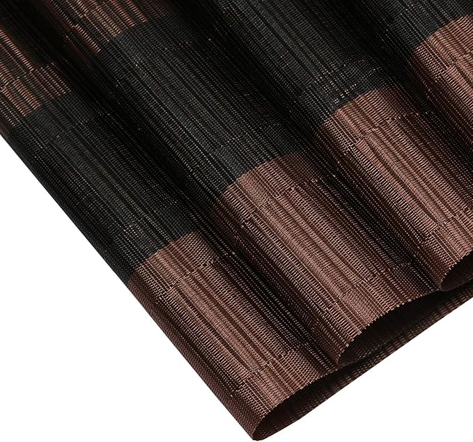 SHACOS Placemats Set of 4 Woven Vinyl Table Mats Place Mats for Dining Table Heat Resistant Wipe Clean (4, Ombre Coffee Black)