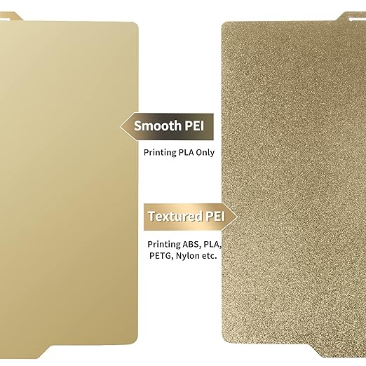 Smooth + Textured PEI Build Plate Print Bed 257x257mm, Double Sided PEI Spring Steel Sheet Flexible for Bambu Lab X1/X1C/P1P/P1S/P2S/A1