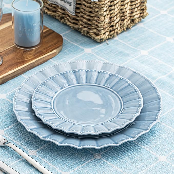 HOMBENE Blue Porcelain Fruit Bowls, 4.7 Inch Serving Bowls,Ice Cream Bowl, Kitchen Bowl Set, Microwave and Dishwasher Safe, Set of 6