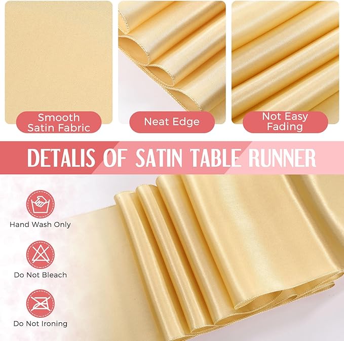 Breling 24 Pack Pink and Gold Disposable Plastic Tablecloths and Satin Table Runner Set, 54 x 108 Inch Tablecloth, 12 x 108 Inch Table Runners for Wedding Graduation Birthday Baby Shower