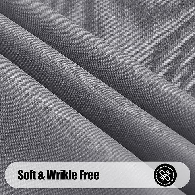 Smiry Rectangle Table Cloth, Waterproof Anti-Scratch Polyester Tablecloth, Decorative Washable Fabric Table Cover for Dining, Buffet, Parties and Outdoor, 60x102, Grey