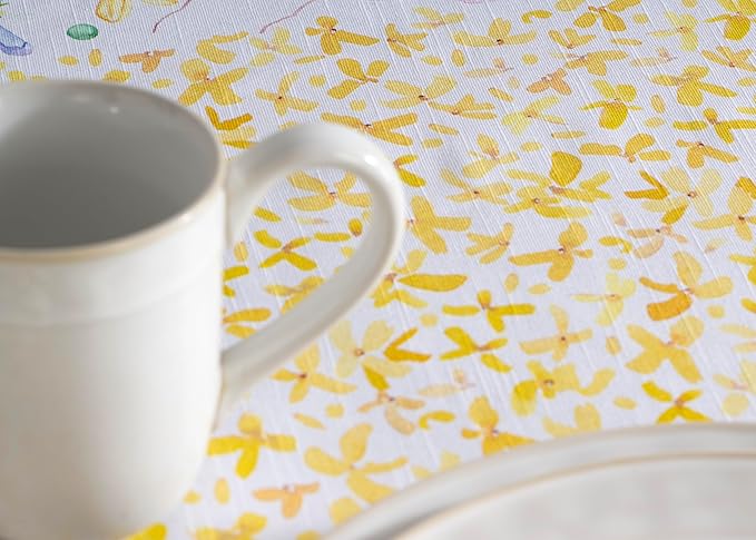 Maison d' Hermine Table Cloth Rectangle Table 100% Cotton 70 x 120 Inches Tablecloth Reusable Decorative for Dining Room Farmhouse Home Valentines Day Decorations Spring Summer - Easter Zest