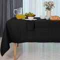 D'Moksha Homes Black Linen Tablecloth 60 x 120 Inch - 100% Pure Linen Tablecloth for Rectangle Tables - Machine Washable Table Cloth for Spring, Easter