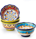 UNICASA Ceramic Soup Bowls Set, 16 oz Cereal Bowls Set of 4, Porcelain Colorful Bowls for Ramen, Dessert, Snack, Boho Style, Dishwasher & Microwave Safe