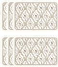 ISAENNE French Vintage PVC Placemats Set of 6,Red Rectangular Placemat, Waterproof and Heat-Resistant, Decoration for Kitchen, Dining, Party, Holiday, New Year, 12"*17"