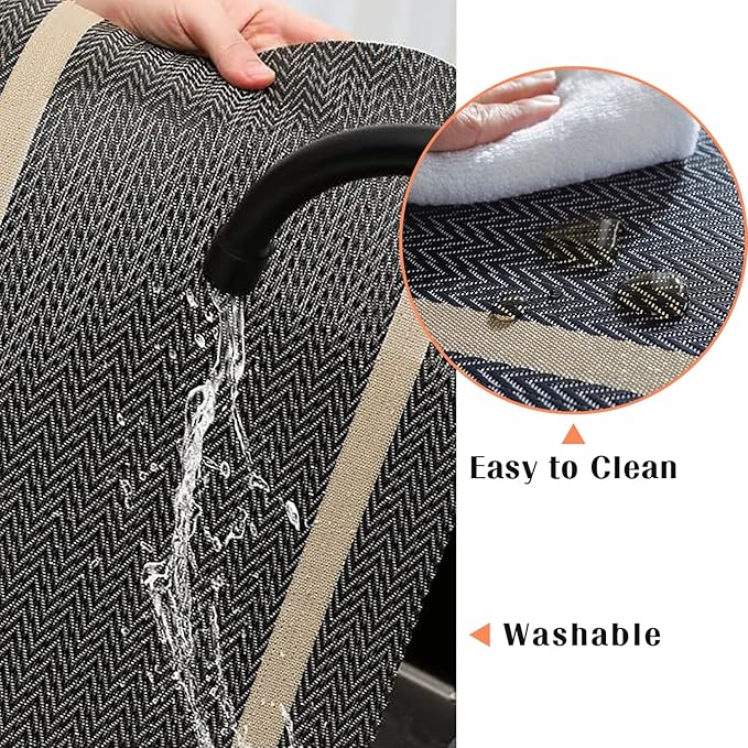 FAVE Placemats Set of 6 Brown Placemat Woven with Golden Thread Durable and Wipeable Vinyl Placemats Heat Resistant Table Mats Set of 6 High Texture Place Mats for Kitchen Table (Brown)