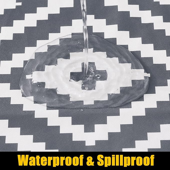 Smiry Rectangle Table Cloth Cover, Waterproof Elastic Fitted Picnic Tablecloth for 4 Foot Tables, Wipeable Flannel Backed Vinyl Tablecloths for Camping, Dining, Outdoor (Grey, 30" x 48")