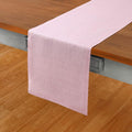 Solino Home Linen Small Table Runner 60 Inches - Athena, 100% Pure Linen Bubblegum Pink Table Runner 14 x 60 Inch Ideal for Dresser and Coffee Tables - Valentines, Spring, Easter