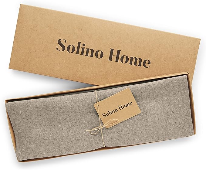 Solino Home Linen Natural Placemats Set of 6-100% Pure Linen Placemats 14 x 19 Inch for Spring, Easter - Fete