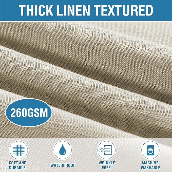 H.VERSAILTEX Linen Textured Table Cloths 60 x 104 Inch Premium Solid Tablecloth Spill-Proof Waterproof Table Cover for Dining Buffet Feature Extra Soft and Thick Fabric Wrinkle Free, Taupe