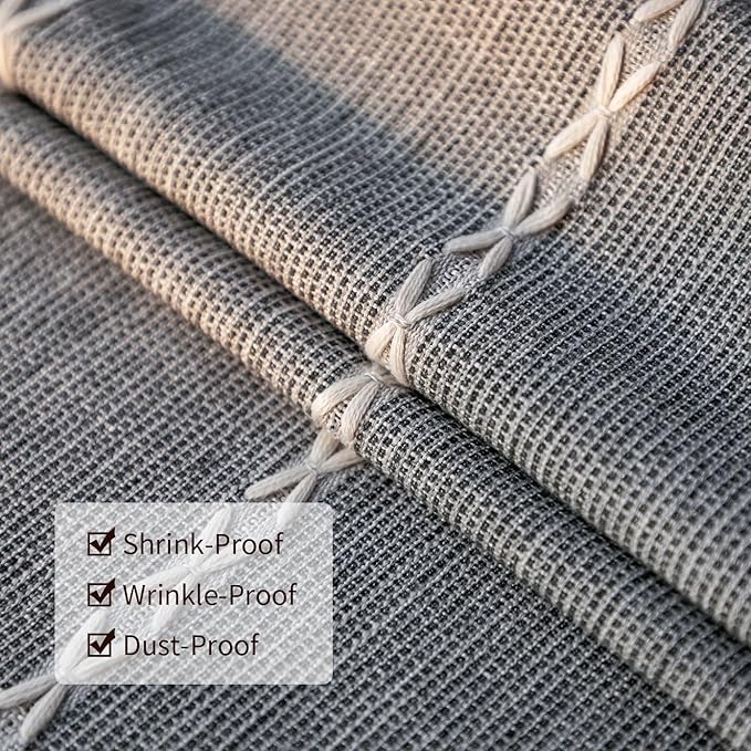 Deep Dream Tablecloth, Embroidered Waterproof Table Cloth Cotton Linen Wrinkle Free Anti-Fading Tablecloths Washable Dust-Proof Table Cover for Kitchen Dinning Party Christmas, 55 x 70 Inch - New Gray