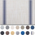 Placemats Set of 6 - Easy Clean Woven Vinyl Placemats for Dining Table, Indoor/Outdoor Place Mats, Washable PVC Table Mats（Blue Skyline）
