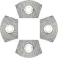 SHACOS Small Round Table Placemats Set of 4 Wedge Placemats Heat Resistant Woven Vinyl Table Mats Wipe Clean (4, Silver Gray)