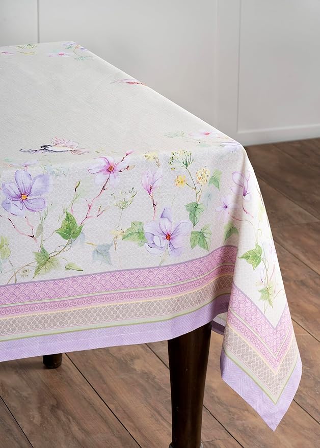 Maison d' Hermine Table Cloth Rectangle Table 100% Cotton 60 x 90 Inches Tablecloth Reusable Decorative for Dining Room Farmhouse Home Valentines Day Decorations Spring Summer - Magnolia Mornings
