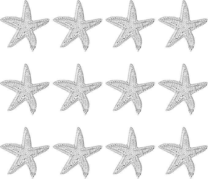 12-Pack Elegant Metal Napkin Rings - Starfish Coastal Table Decor for Dinner Parties Banquet Weddings Family Gatherings Decorative Table Settings Gift (Silver) - ALPHA Living HOME