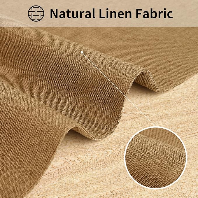 Cloth Placemats, Set of 4 Heat-Resistant Cotton Linen Blend Double Layered Machine Washable Place Mats, Wrinkle Free Thick Fabric Dining Table Mats for Indoors & Outdoors (Natural Linen, 4)