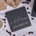 Blue Ridge Mountain Gifts - Durham NC Skyline Coasters, Set of 4 - Durham North Carolina Souvenir, Slate Coasters with Minimalist Skyline, Housewarming Gift for Friends, Family, & Neighbors