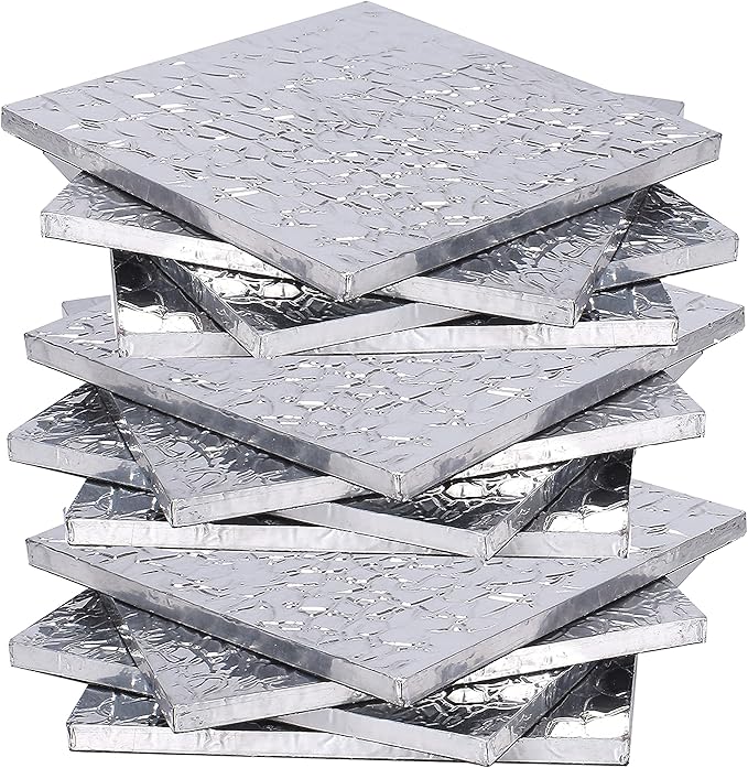 Premium Engraved Table Coaster, Drink Coasters Set of 12-4 Inch Coaster Set for Tabletop, Coffee Table Protection, Home Decor Accent, Non Slip Drink Mats (Silver) - ALPHA Living HOME