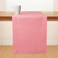 D'Moksha Homes Linen Dusty Pink Table Runner 90 Inches Long - Classic Hemstitch 100% Pure Linen Dining Table Runner 14 x 90 Inch for Valentines, Spring, Easter
