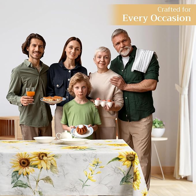 Maison d' Hermine Table Cloth Square Table 100% Cotton 54 x 54 Inches Tablecloth Reusable Decorative for Dining Room Farmhouse Home Valentines Day Decorations Spring Summer - Candice