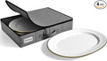 Sorbus China Storage Containers - Hard Shell, Handles & Felt Dividers - Serving Platter Storage Rack & Organizer - Christmas Platter Storage
