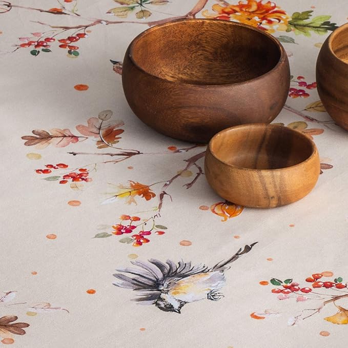 Maison d' Hermine Table Cloth Square Table 100% Cotton 60 x 60 Inches Fall Tablecloth Reusable Everyday Use for Thanksgiving Christmas Decorations Dining Farmhouse Party (Kelim - Prairie)