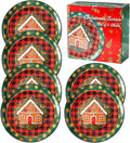 Dinner Plates Set of 6, 10 Inch Ceramic Plates, Christmas Dishes for Dinner Party Holiday Occasions, Microwave And Dishwasher Safe