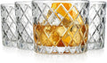 Glaver's Whiskey Glasses Set of 4. 10oz. Double Old Fashioned Glass for Cocktail Bourbon Rock Glasses,Bar Glass for Scotch Tequlia Rum. Diamond Cut. Gift for him