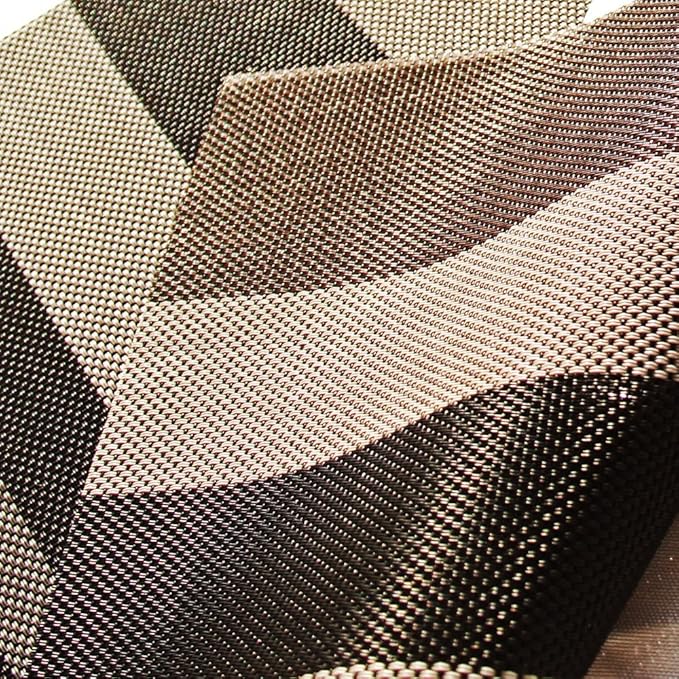 New Star Foodservice 28218 Crossweave Woven Vinyl Placemats, Set of 4, Chocolate Stripe