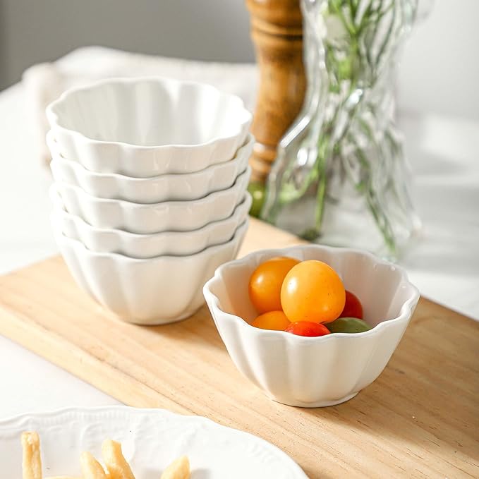 UIBFCWN 20 Pack 4oz Soy Sauce Dishes, Ceramic Dipping Sauce Bowls/Cups, 3.6inch Small Dip Bowls for Ketchup, Soy Sauce, Sushi, Condiments, Side Dishes, Microwave & Dishwasher Safe