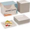 Exquisite Mini Disposable Appetizer Plates - 100 Pack 4.5 In. x 4.5 In. Ivory Plastic Dessert Plates - Elegant Design for Weddings, Birthdays, and Formal Parties - Stackable and Convenient - BPA Free