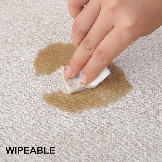 homing Faux Leather Heat Resistant Placemats 6 Packs, Waterproof Wipeable Dining PU Place Mats for Indoor & Outdoor, Easy to Clean, Beige