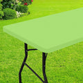 Smiry Rectangle Picnic Table Cloth, Waterproof Elastic Fitted Tablecloths for 8 Foot Tables, Washable Polyester Table Cover for Camping, Indoor and Outdoor (Lime Green, 30"x96")
