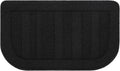 BEQHAUSE 30x18 Inch Kitchen Rug Mat Durable Kitchen Rugs Non-Slip Washable Absorbent Kitchen Mats for Floor Dirt-Resistant Semicircular Kitchen Mat (Black)
